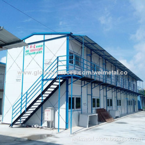 Simple portable prefab house made of composite steel panel